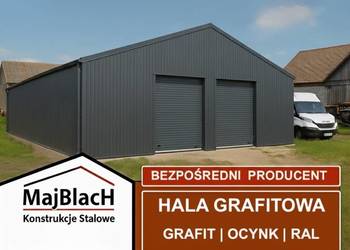 Duży Długi Grafitowy | Garaż Blaszany Dwuspadowy |  Hala  - Maj-BlacH