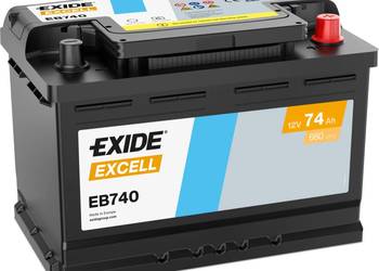 Akumulator 74Ah 680A PRAWY PLUS  Exide Excell EB740