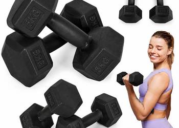 Hantle sześciokątne zestaw 2x5 kg ciężarki do ćwiczeń obciążniki fitness