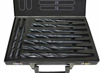 Zestaw Wierteł Morse’a HSS 14,5–30 mm 9 szt MK2 MK3 DIN345 Do Metalu Walizk