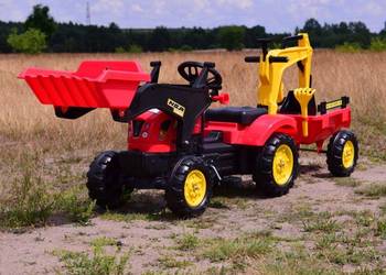 TRAKTOR NA PEDAŁY Z PRZYCZEPĄ, ŁYŻKĄ I KOPARKĄ /TR3009c