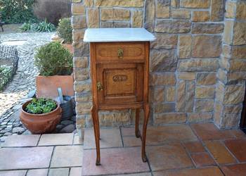 Stolik stylowy ludwik marmur brązowy dębowy