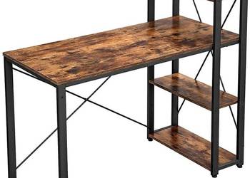 Biurko komputerowe drewniane regał z półkami loftowe