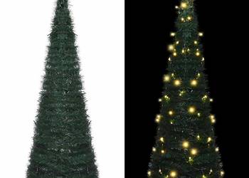 vidaXL Sztuczna choinka z girlandy z lampkami, zielona, 180 cm(SKU:321524)