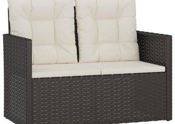 vidaXL Ławka ogrodowa z poduszkami, czarna, 105 cm, polirattan(sku362318)