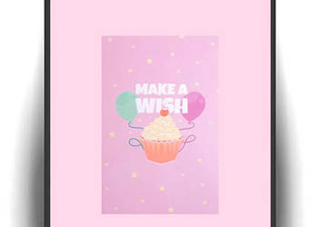ciastko plakat A4, pastelowy plakat do kuchni, boho plakat