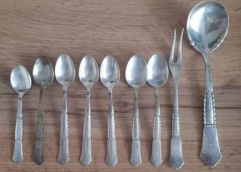 Vintage sztućce skandynawskie sygnowane 9 sztuk. Plater