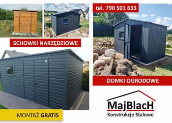 Garaż Blaszany -Wiata-Schowek na Narzędzia -Wiatka Ogrodowa- Maj-Blach