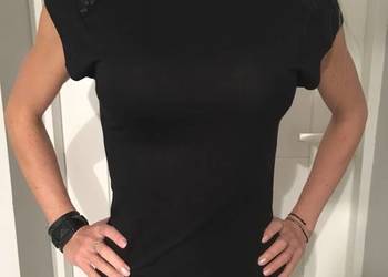 Mango czarna bluzka top cekiny poduszki tshirt jak nowa S