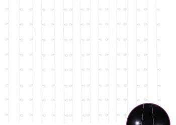 vidaXL Kurtyna lampek, 3x3m, 300 zimnych białych LED(SKU:328928)