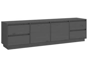 Szafka pod telewizor szara 176x37x475 cm lite drewno sosnowe WM-814321