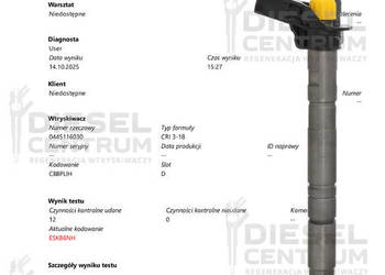 Wtryskiwacz regenerowany Mercedes A6420701187 0445116026