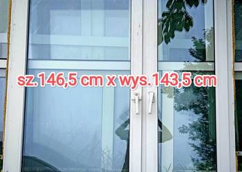 okno pcv 146,5x143,5 typowe 150x150, używane, z demontażu