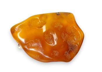 Broszka z bursztynu, bursztyn bryłka #1493