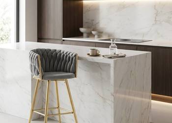 Szary Hoker Tapicerowany Rosa-B, Wysyłka 24H, Dostawa 0zł!