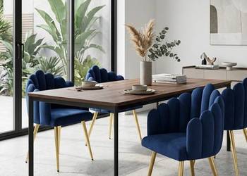 Krzesło Tapicerowane Aldo Gold Granatowe, Wysyłka 24H, Dostawa 0zł!