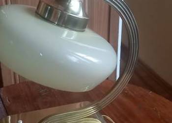 Lampka w stylu Art Deco z mosiądzu - klosz beret