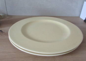 talerze duże żółte płaskie 2szt zestaw 27cm