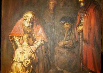 Kopia obrazu Rembrandta "Powrót syna marnotrawnego"