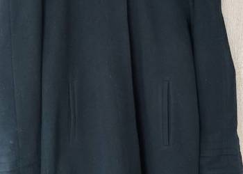 Elegancki czarny płaszcz damski z wełną i futerkiem – Rozmiar 44 (XL/XXL)