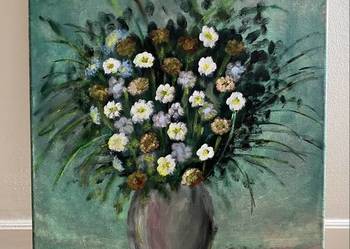 Obraz bukiet kolorowych kwiatów w wazonie