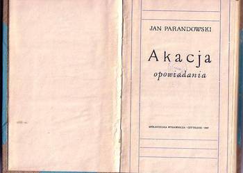 (6264) AKACJA (OPOWIADANIA) – JAN PARANDOWSKI