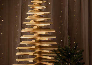 Drewniana choinka 160 cm, ekologiczne drzewko bożonarodzeniowe