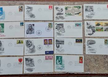15szt koperty znaczki całostki FDC USA lata 60/70te pierwszy dzień obiegu