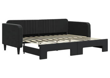 Sofa rozsuwana czarna aksamit 90x200 cm WM-3197067