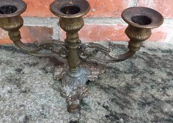 Świecznik mosiężny metalowy na 3 świeczki (755)