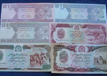 AFGANISTAN Kolekcjonerskie Banknoty Zestaw - 6 szt UNC