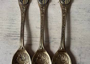 Złocone łyżeczki z herbem Leipzig