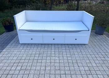 IKEA HEMNES Łóżko Leżanka z 3 szufladami, 2 materace sprężynowe, białe