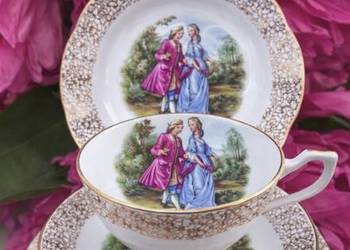 Angielska porcelana kostna ze scenkami Fragonarda* miłość wiedeńska