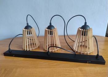 NOWA Nowoczesna Lampa sufitowa Listwa BOHO z drewnianymi kloszami nr.7
