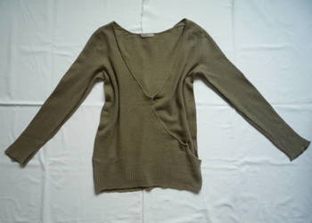 Cashflow 36/S Khaki sweter kaszmir dekolt w szpic