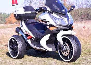 Auto samochód na akumulator SKUTER POLICYJNY MOTOR trójkołowy dzieci