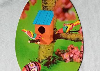 Pocztówka wielkanocna w formie pisanki. KAW, 1977 r.