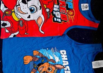 Nowe zestaw dwóch koszulek psi patrol paw patrol chłopiec czerwona niebiesk