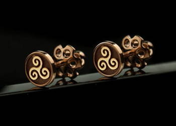 ZŁOTE SŁOWIAŃSKIE KOLCZYKI TRISKELION | TYVODAR