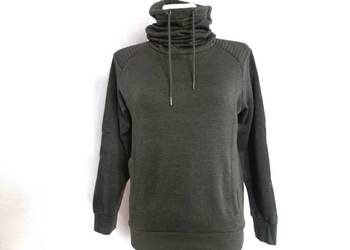 BLUZA zielona Komin ocieplana r. S-M bawełna Unisex stan bdb