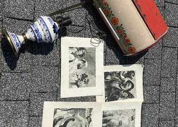 Wyprzedaż Garażowa - Starocie Antyki Reprodukcje Obraz Lampa Chlebak PRL