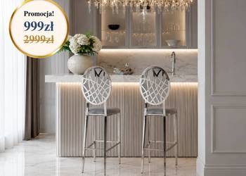 Hoker glamour szary na srebrnych nogach