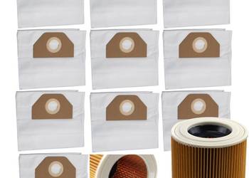 Zestaw 10 Worków i Filtr do Odkurzacza – do Kärcher WD2, WD3