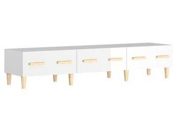 vidaXL Szafka pod TV, wysoki połysk, biała, 150x34,5x30 cm（812642）