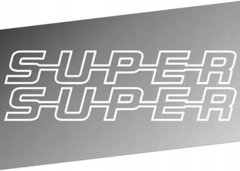 Naklejki S-U-P-E-R 50x7 białe SCANIA TIR 2szt szyba drzwi biala folia