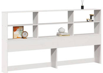 Wezgłowie do łóżka z półkami białe 180 cm drewno sosnowe WM-855652