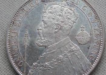SZWECJA-2 KORONY 1897 r (SREBRO 0,800) JUBILEUSZ OSKAR
