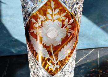 Wazon kryształowy 21 cm PRL vintage kryształ Huta Julia