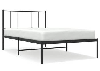 Łóżko Metalowe Czarne Rama Łóżka Ze Stelażem 80x200 cm WM-352471